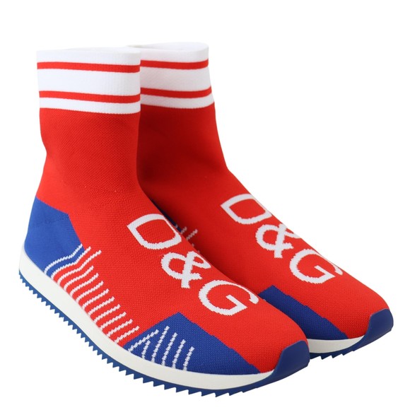 Dolce & Gabbana Blue Red Sorrento Logo Sneakers Socks Shoes - Picture 5 of 6